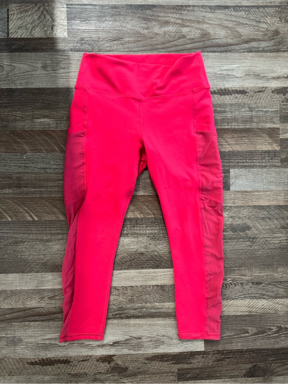 Fabletics Bright Pink High-Waist Workout Leggings with Side Pockets